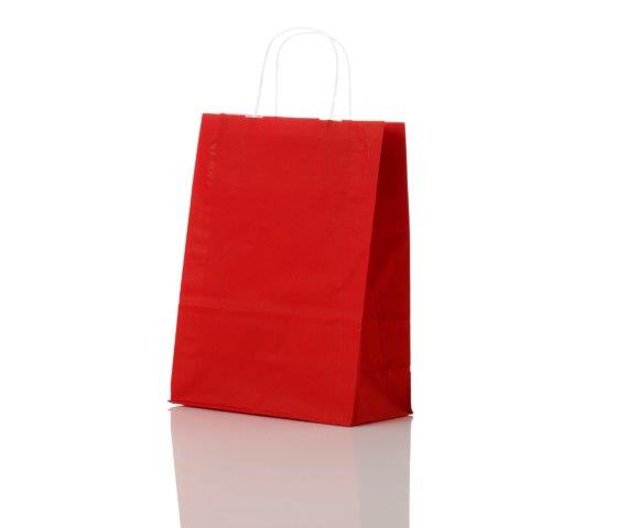 Bærepose M Rød 90g 220x100x330 50 st*